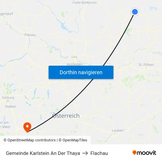 Gemeinde Karlstein An Der Thaya to Flachau map