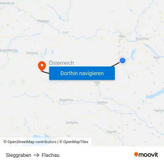 Sieggraben to Flachau map