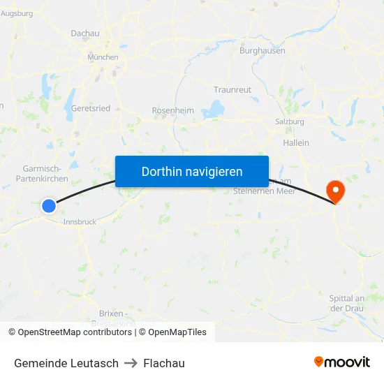 Gemeinde Leutasch to Flachau map