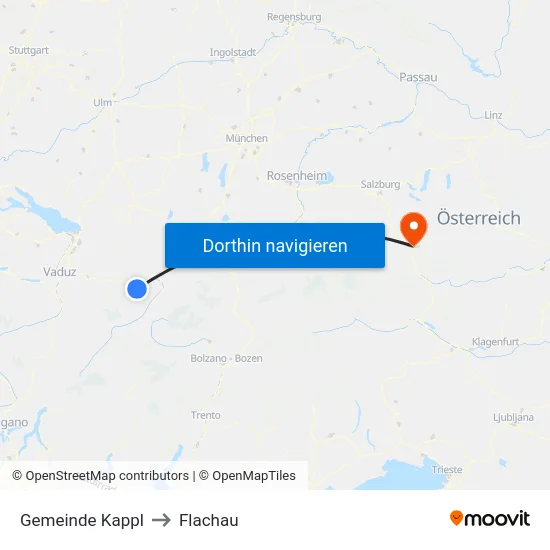 Gemeinde Kappl to Flachau map