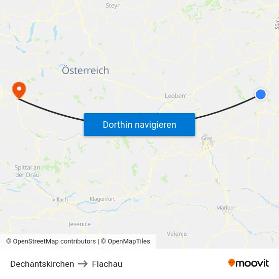 Dechantskirchen to Flachau map