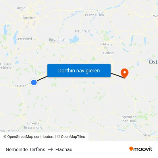 Gemeinde Terfens to Flachau map