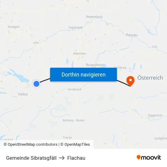 Gemeinde Sibratsgfäll to Flachau map