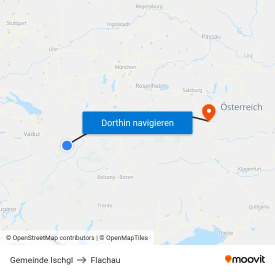 Gemeinde Ischgl to Flachau map