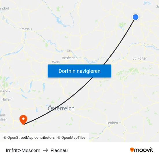 Irnfritz-Messern to Flachau map