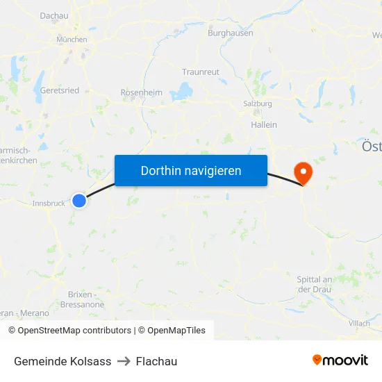 Gemeinde Kolsass to Flachau map
