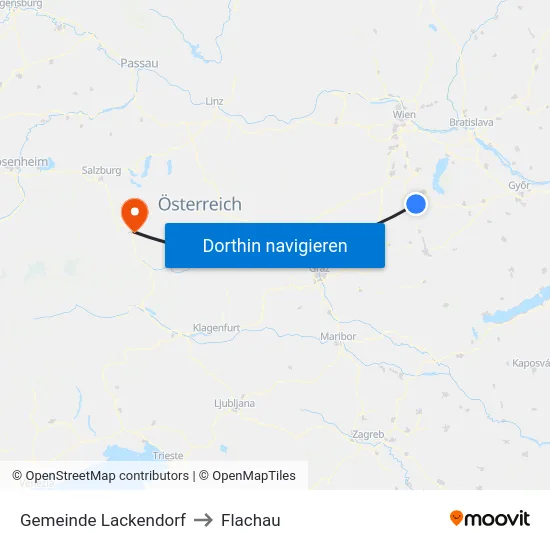 Gemeinde Lackendorf to Flachau map