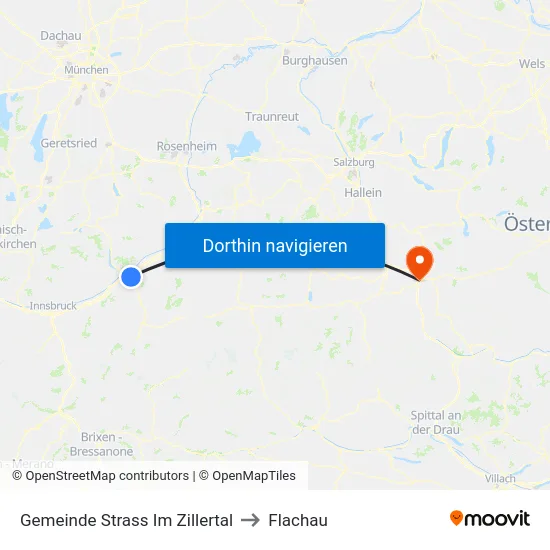 Gemeinde Strass Im Zillertal to Flachau map