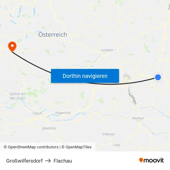 Großwilfersdorf to Flachau map