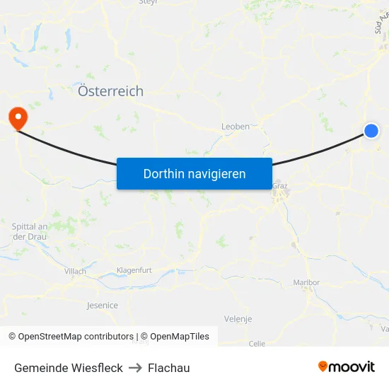 Gemeinde Wiesfleck to Flachau map
