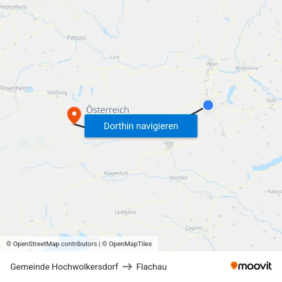 Gemeinde Hochwolkersdorf to Flachau map