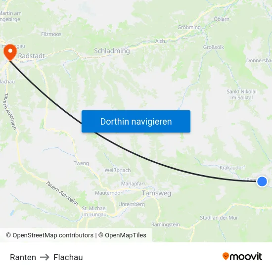 Ranten to Flachau map