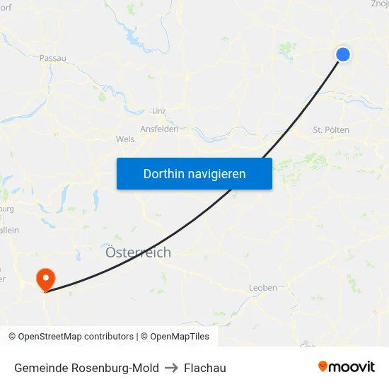 Gemeinde Rosenburg-Mold to Flachau map