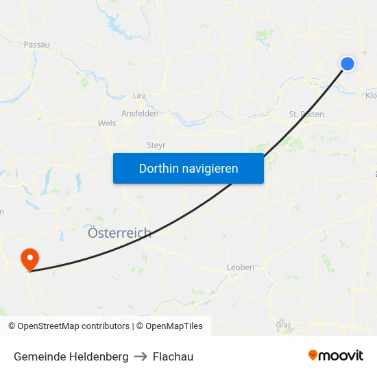 Gemeinde Heldenberg to Flachau map