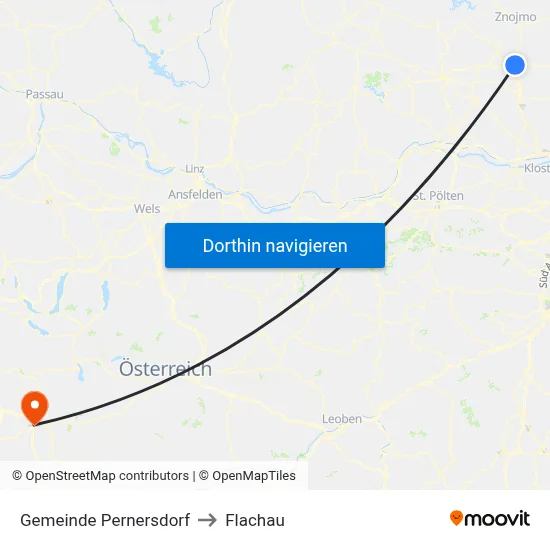 Gemeinde Pernersdorf to Flachau map