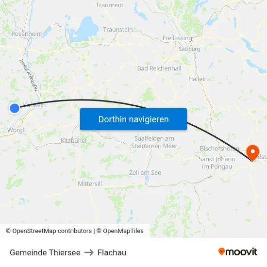 Gemeinde Thiersee to Flachau map