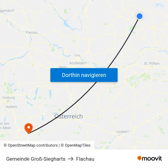 Gemeinde Groß-Siegharts to Flachau map