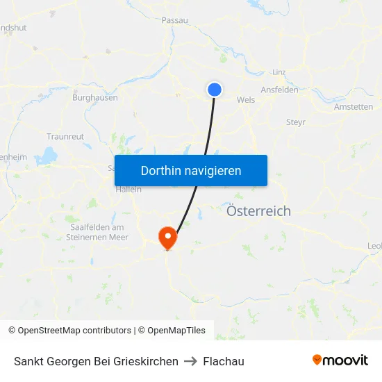 Sankt Georgen Bei Grieskirchen to Flachau map