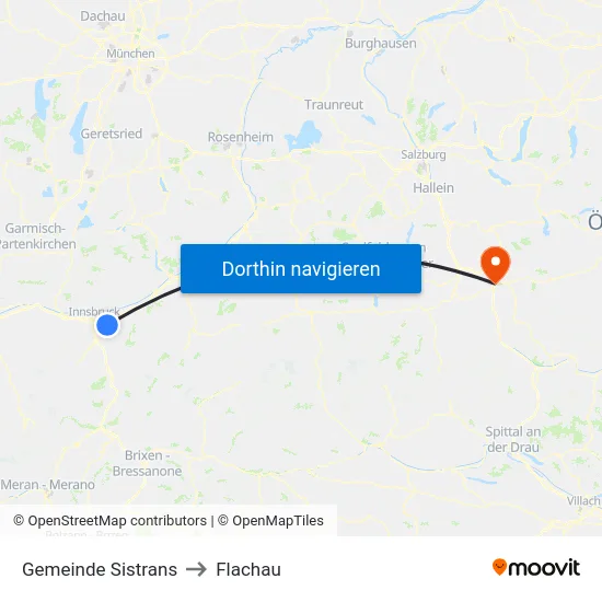 Gemeinde Sistrans to Flachau map