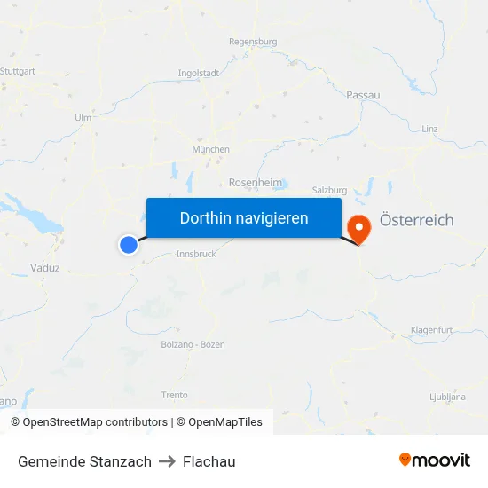 Gemeinde Stanzach to Flachau map