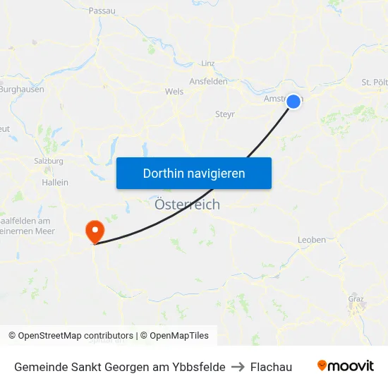 Gemeinde Sankt Georgen am Ybbsfelde to Flachau map