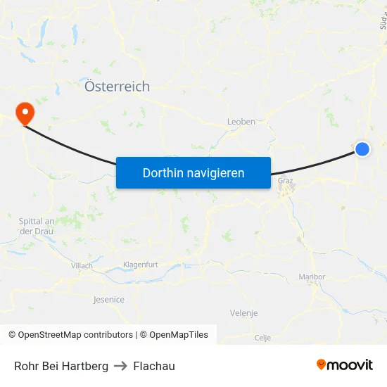 Rohr Bei Hartberg to Flachau map