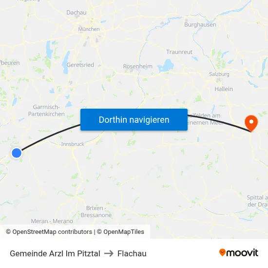 Gemeinde Arzl Im Pitztal to Flachau map