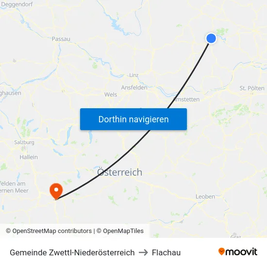 Gemeinde Zwettl-Niederösterreich to Flachau map