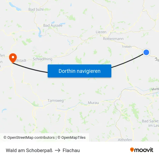 Wald am Schoberpaß to Flachau map
