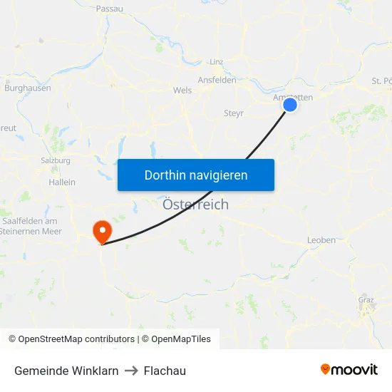 Gemeinde Winklarn to Flachau map