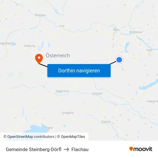 Gemeinde Steinberg-Dörfl to Flachau map