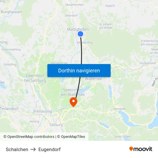 Schalchen to Eugendorf map