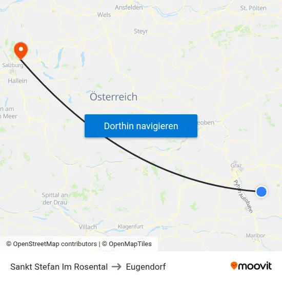 Sankt Stefan Im Rosental to Eugendorf map