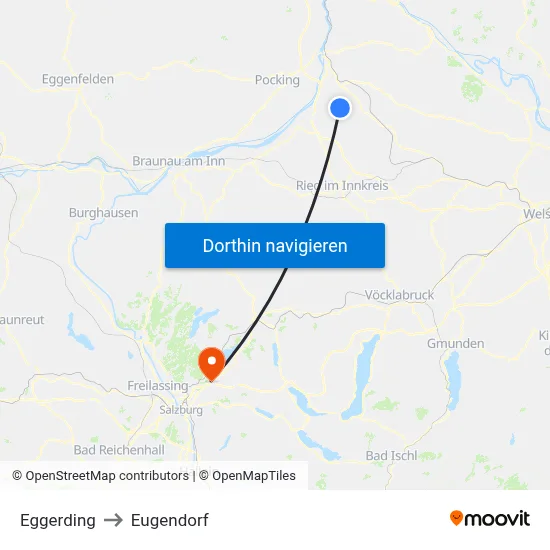 Eggerding to Eugendorf map