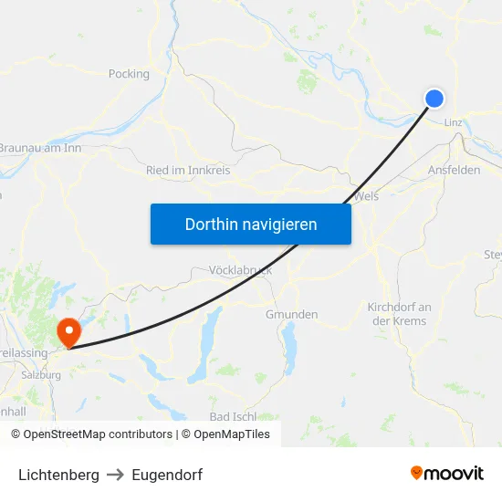 Lichtenberg to Eugendorf map