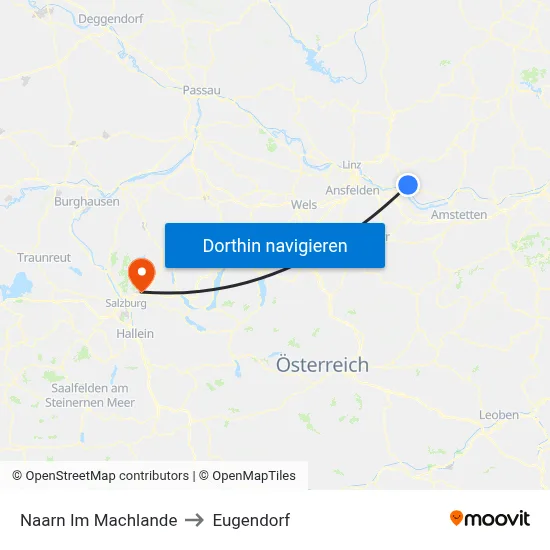 Naarn Im Machlande to Eugendorf map