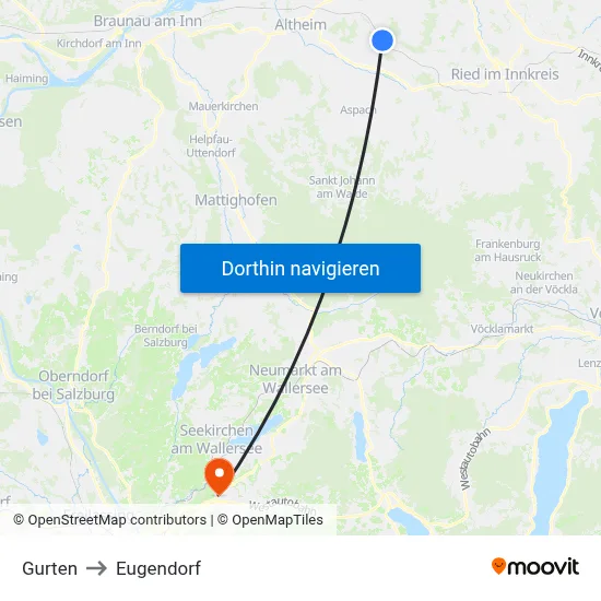 Gurten to Eugendorf map