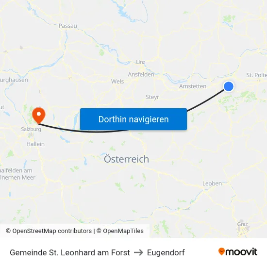Gemeinde St. Leonhard am Forst to Eugendorf map