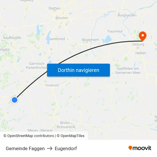 Gemeinde Faggen to Eugendorf map