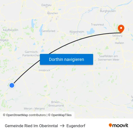 Gemeinde Ried Im Oberinntal to Eugendorf map