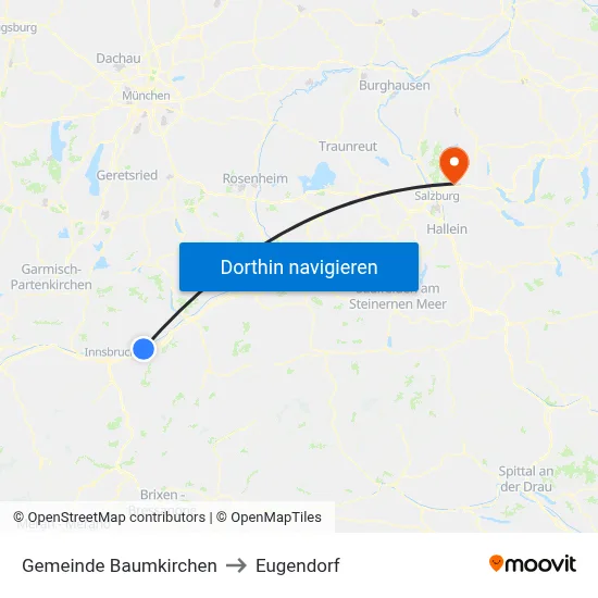 Gemeinde Baumkirchen to Eugendorf map