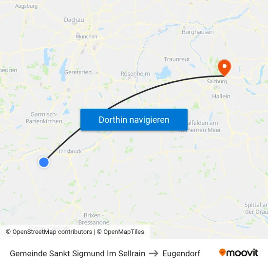 Gemeinde Sankt Sigmund Im Sellrain to Eugendorf map