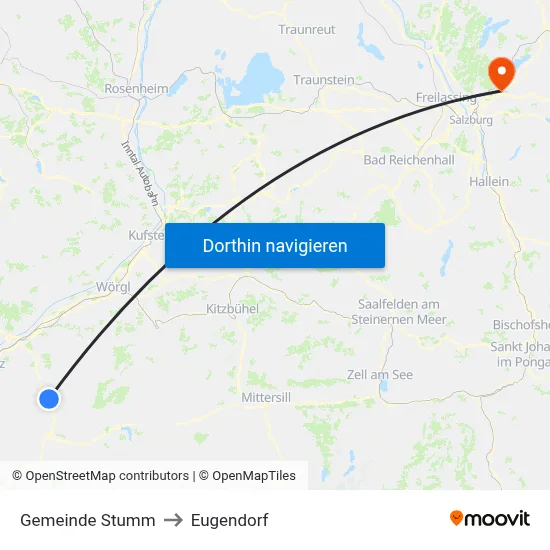 Gemeinde Stumm to Eugendorf map