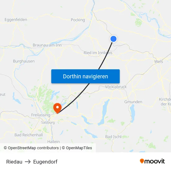 Riedau to Eugendorf map