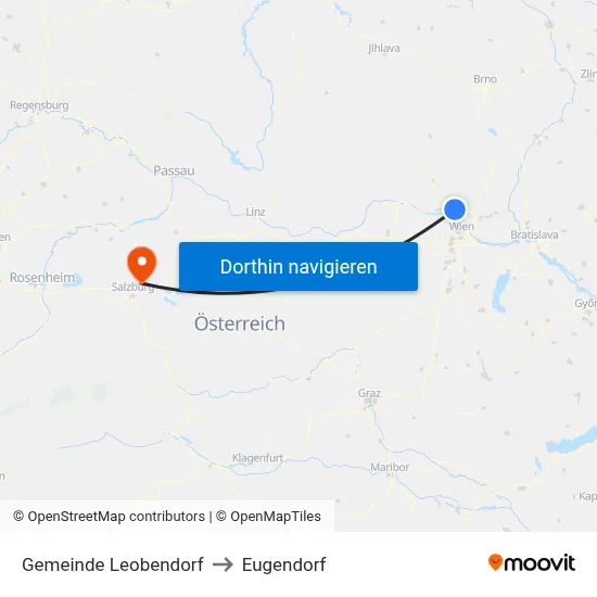 Gemeinde Leobendorf to Eugendorf map
