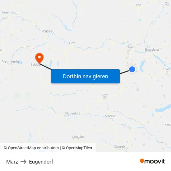 Marz to Eugendorf map