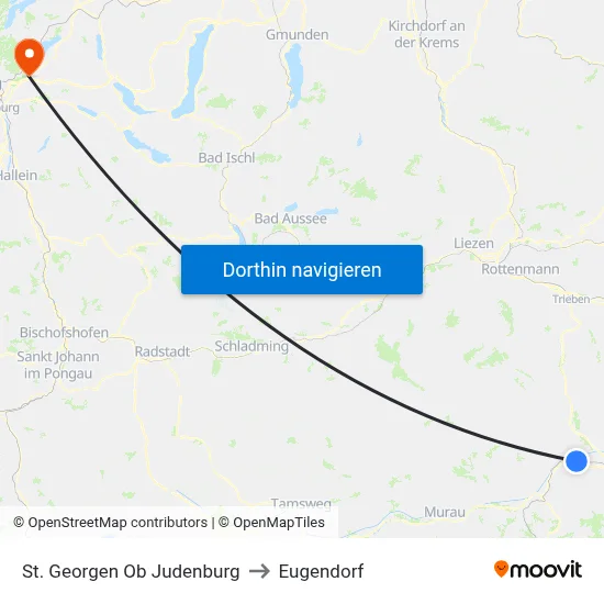 St. Georgen Ob Judenburg to Eugendorf map