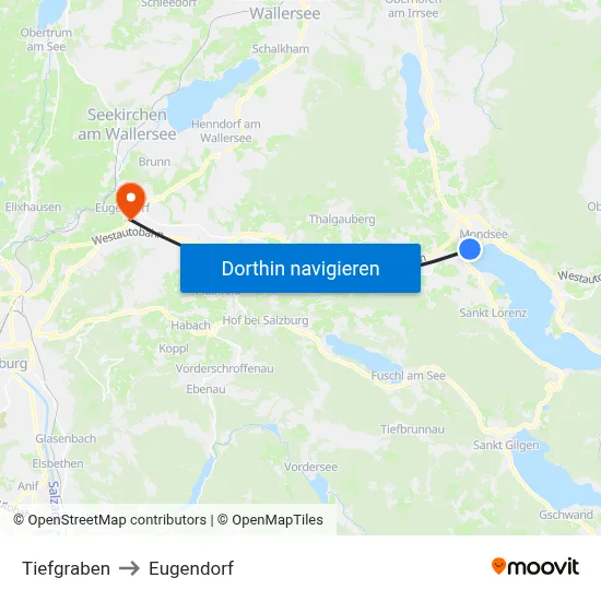 Tiefgraben to Eugendorf map