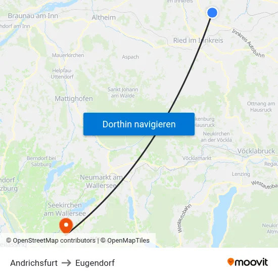 Andrichsfurt to Eugendorf map