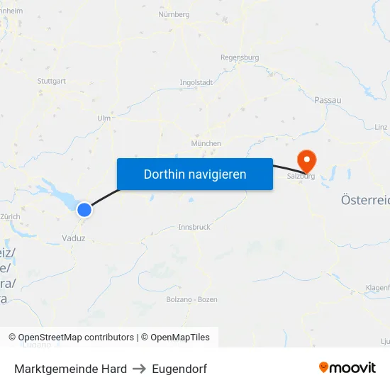 Marktgemeinde Hard to Eugendorf map